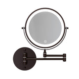 10X Magnifying Double-Sided Rechargeable Adjustable Bathroom Mirror Brown