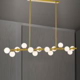 Moran 14 Light G9 150cm Bar Rod Pendant Light with Glass Spheres