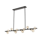 Moran 14 Light G9 150cm Bar Rod Pendant Light with Glass Spheres