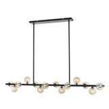 Moran 14 Light G9 150cm Bar Rod Pendant Light with Glass Spheres