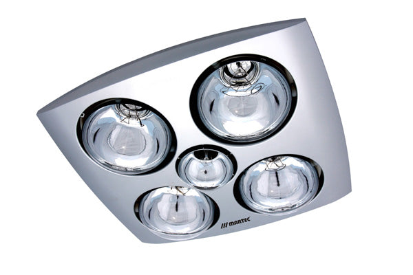 Contour 4lt Bathroom 3in1 Light Heat Exhaust Fan Roundabout Lighting