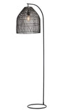 Sawyer Rattan Hanging Cane Woven Basket Shade Floor Lamp