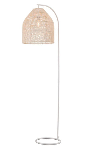 Sawyer Rattan Hanging Cane Woven Basket Shade Floor Lamp