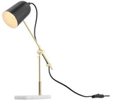 Blair Lamp Adjustable Marble Base with Matt Black Metal/Satin Brass