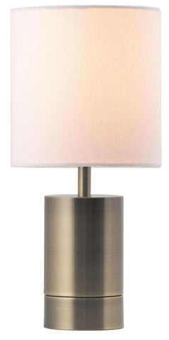 Mercer Table Lamp Brass Metal Base with Fabric Drum Shade