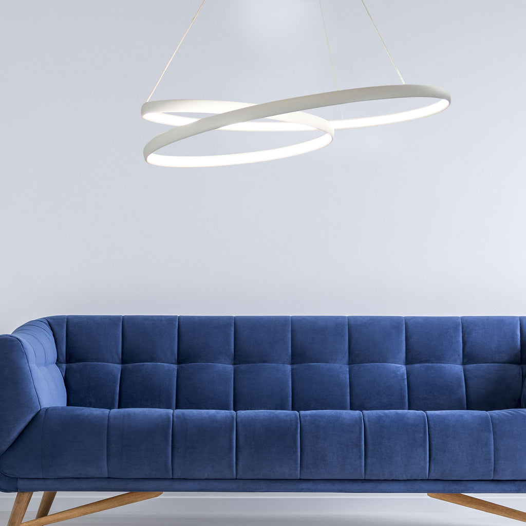 Infinity 70cm 50w LED Hanging Round Twist Halo Ring Pendant Light ...