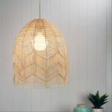 Tanah Rattan Cane 1lt Cord Pendant Light Natural Wood