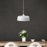 Malt 1lt Metal Scandinavian Styled Pendant Light with Oak Timber Highlight