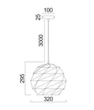 Origami 1lt Metal Sphere Pendant Light with carved Iron Cut Outs