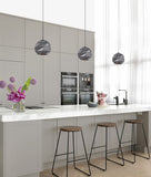 Origami 1lt Metal Sphere Pendant Light with carved Iron Cut Outs