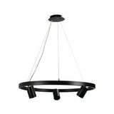 Pano Hanging Round Halo Ring Spotlight Pendant Light Matt Black