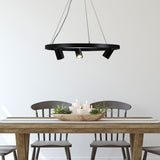 Pano Hanging Round Halo Ring Spotlight Pendant Light Matt Black