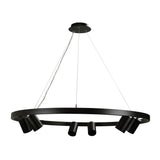 Pano Hanging Round Halo Ring Spotlight Pendant Light Matt Black