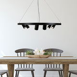 Pano Hanging Round Halo Ring Spotlight Pendant Light Matt Black