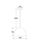 Pastel 1lt Metal Dome Pendant Light
