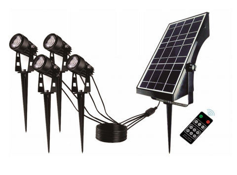 Solar Powered LED Landscaping Garden Spotlight Spike Set