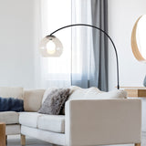 Over Arc Standing Floor Lamp with Clear Acrylic Dome Shade