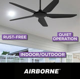 Airborne Storm 5 Blade ABS DC Remote Control Ceiling Fan