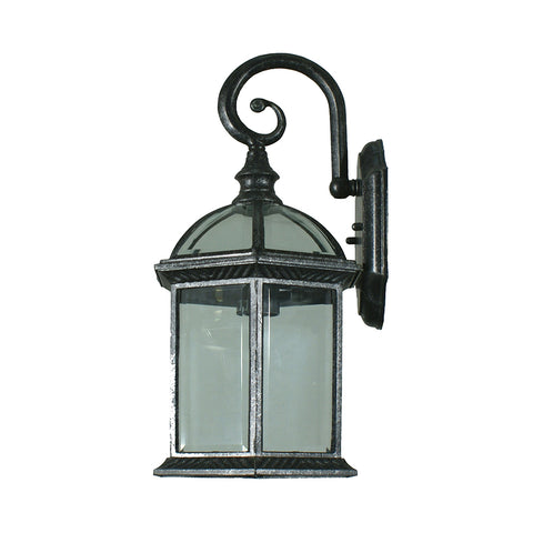 Station Wall Exterior Light Antique Black/Clear