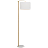 Ingrid Floor Lamp Antique Brass with Fabric Drum Shade
