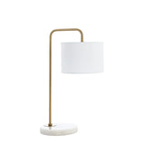 Ingrid Table Lamp Antique Brass with Fabric Drum Shade