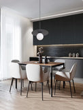 Dott 1lt Opal Glass Ball Pendant Light with Round Metal Disk