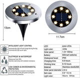 8 Pack LED Solar Pathway Lights Outdoor Solar Ground Lights Warm White
