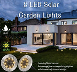 8 Pack LED Solar Pathway Lights Outdoor Solar Ground Lights Warm White