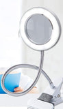 Magnifying Clamp Lamp with Flexible Gooseneck and USB Plug