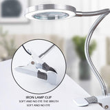 Magnifying Clamp Lamp with Flexible Gooseneck and USB Plug
