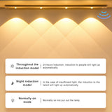 40cm Wireless LED Closet Lights Motion Sensor PIR Induction Lamp Cabinet Lighting USB