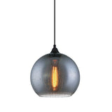 Chuva Pendant Light Black/Smoke Water Drop Glass