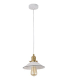 Cerema 1lt Metal Pendant Light White with Antique Brass and Black Highlights