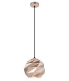 Origami 1lt Metal Sphere Pendant Light with carved Iron Cut Outs