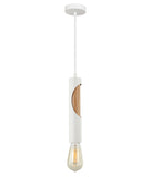 Ida 1lt Tube Pendant Light with Oak Timber Highlight