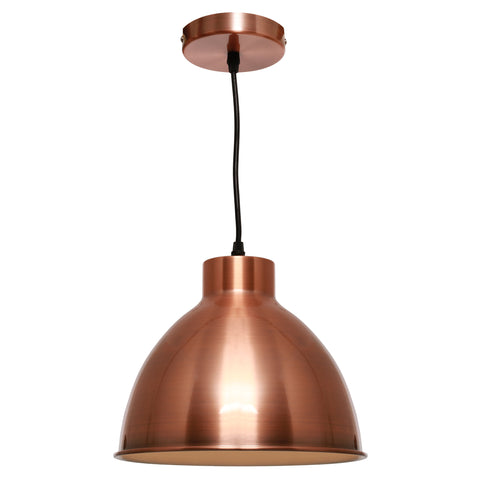 Dome 1lt Metal Shade Cord Pendant Light
