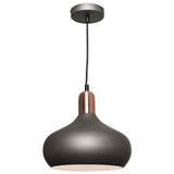 Sloan 1lt Metal Dome Pendant Light Charcoal Grey