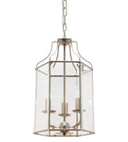 Arcadia 6 Panel Clear Glass Hamptons Lantern Pendant Light