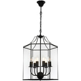 Arcadia 6 Panel Clear Glass Hamptons Lantern Pendant Light