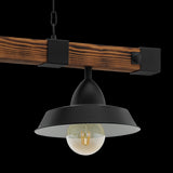 Oldbury Timber Beam Bar with Metal Shade Pendant Light Black
