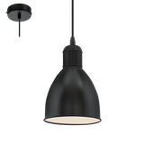 Priddy Metal 1 Light Pendant Matt Black