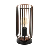Roccamena Metal Cage Table Lamp Black/Copper