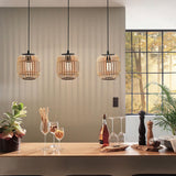 Bordesley Rattan Woven Wood Pendant Light