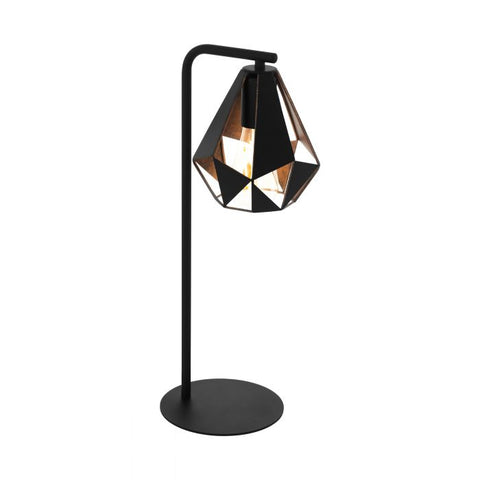 Carlton 4 1lt Metal Geometric Table Lamp Black/Copper