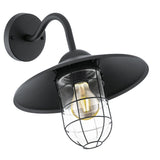 Melgoa Industrial Cage Exterior Wall Light Black/Clear