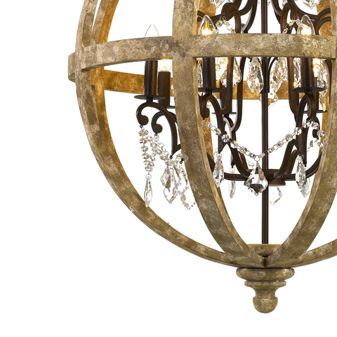 Wood online globe chandelier