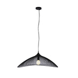 Nina 1lt Metal Wire Curved Pendant Light Black