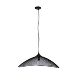 Nina 1lt Metal Wire Curved Pendant Light Black