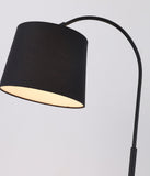 Hudson Adjustable Reading Table Lamp with Black Drum Fabric Shade and Marble Base