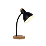 Merete Metal Adjustable Reading Table Lamp with Oak Timber